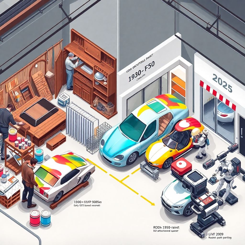 История окраски кузова: путь от натуральных красок к ультразвуковому нанесению