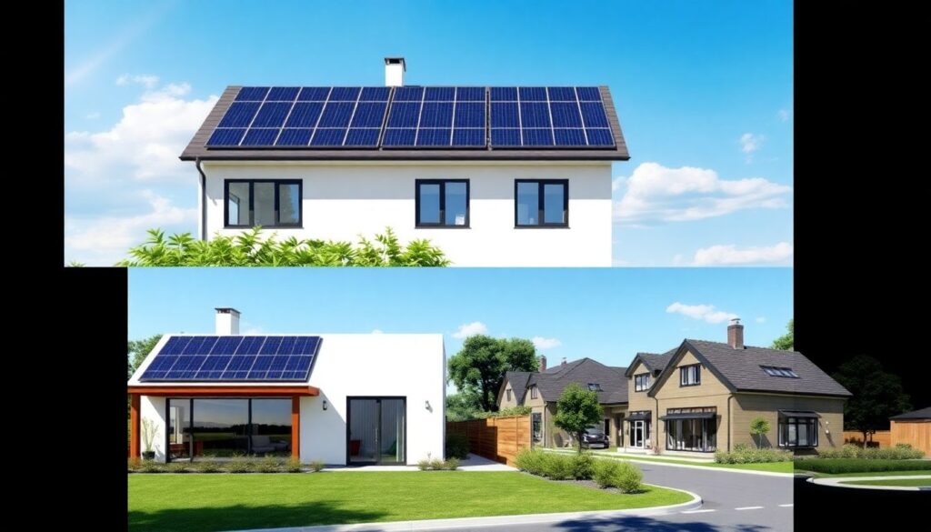 Солнечные панели на крышах: дизайн и функциональность - иллюстрация