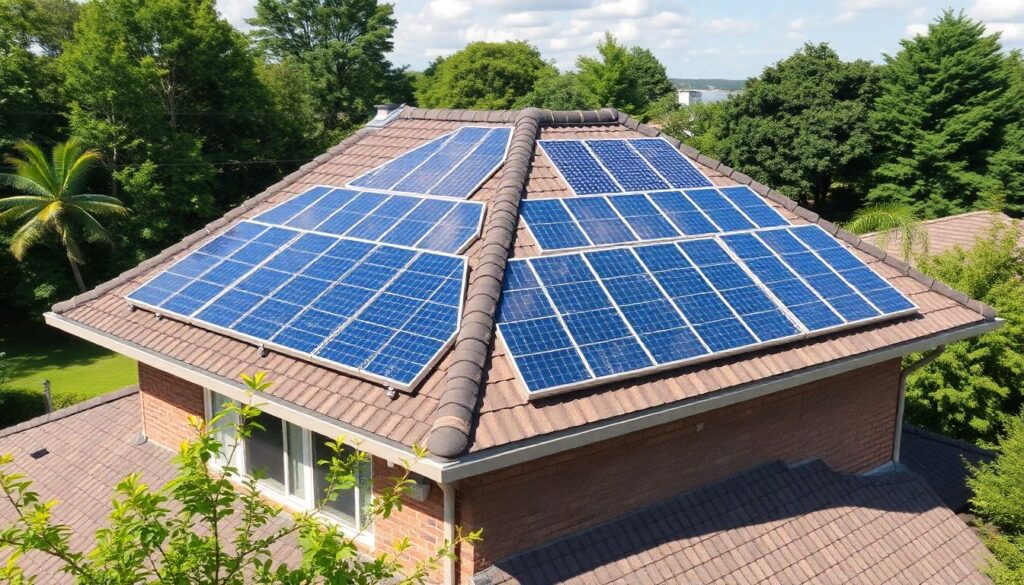 Солнечные панели на крышах: дизайн и функциональность - иллюстрация