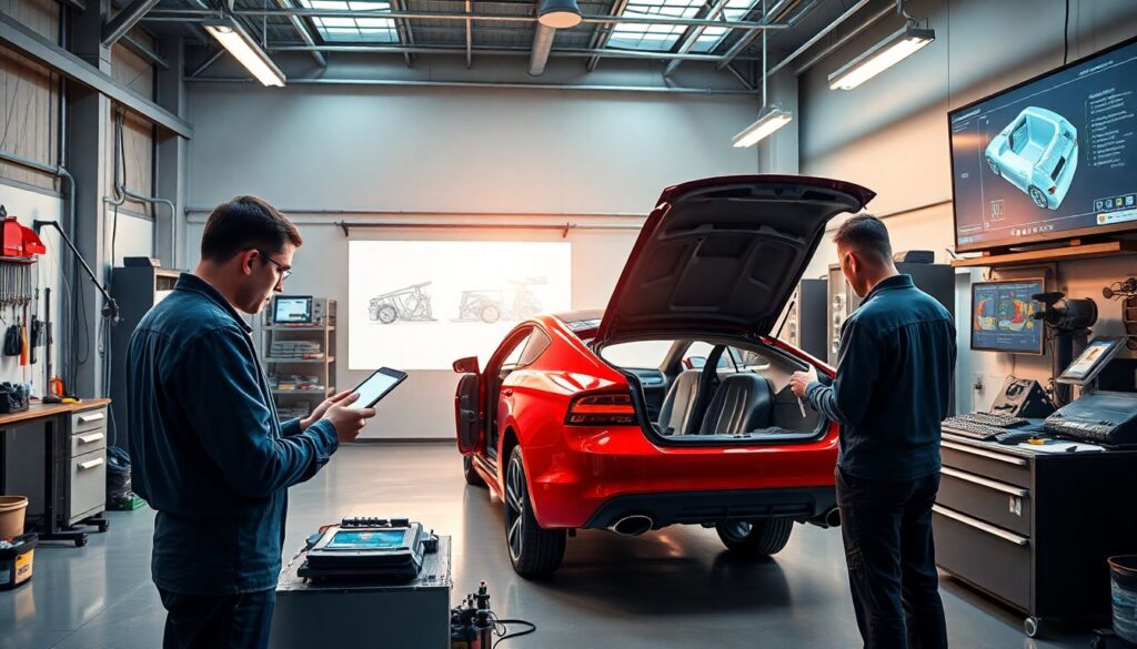 История цифровой покраски и кузовных операций - иллюстрация