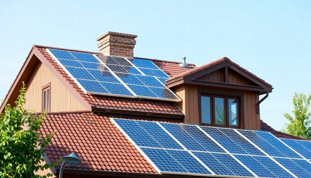 Солнечные панели на крышах: дизайн и функциональность - иллюстрация