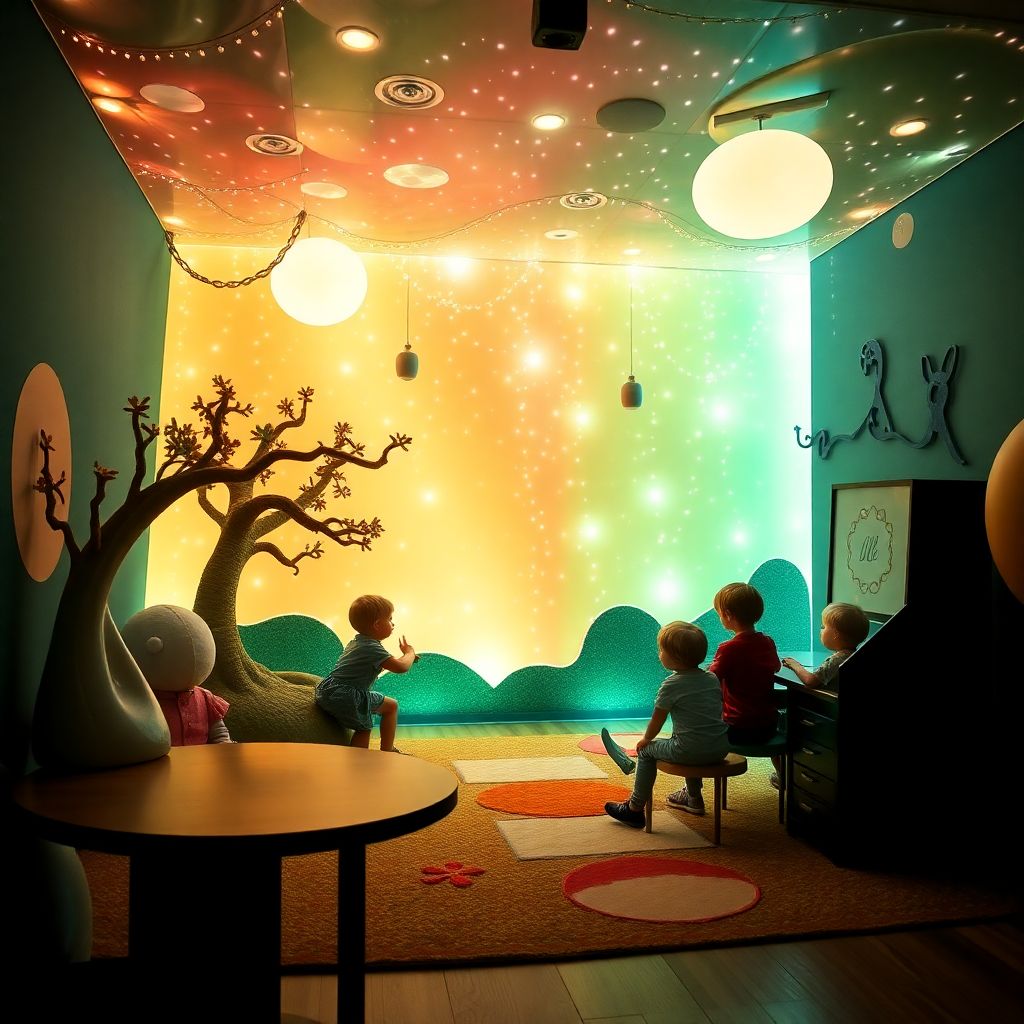 Детская комната Таганрог предлагает уникальные игры на световом полу